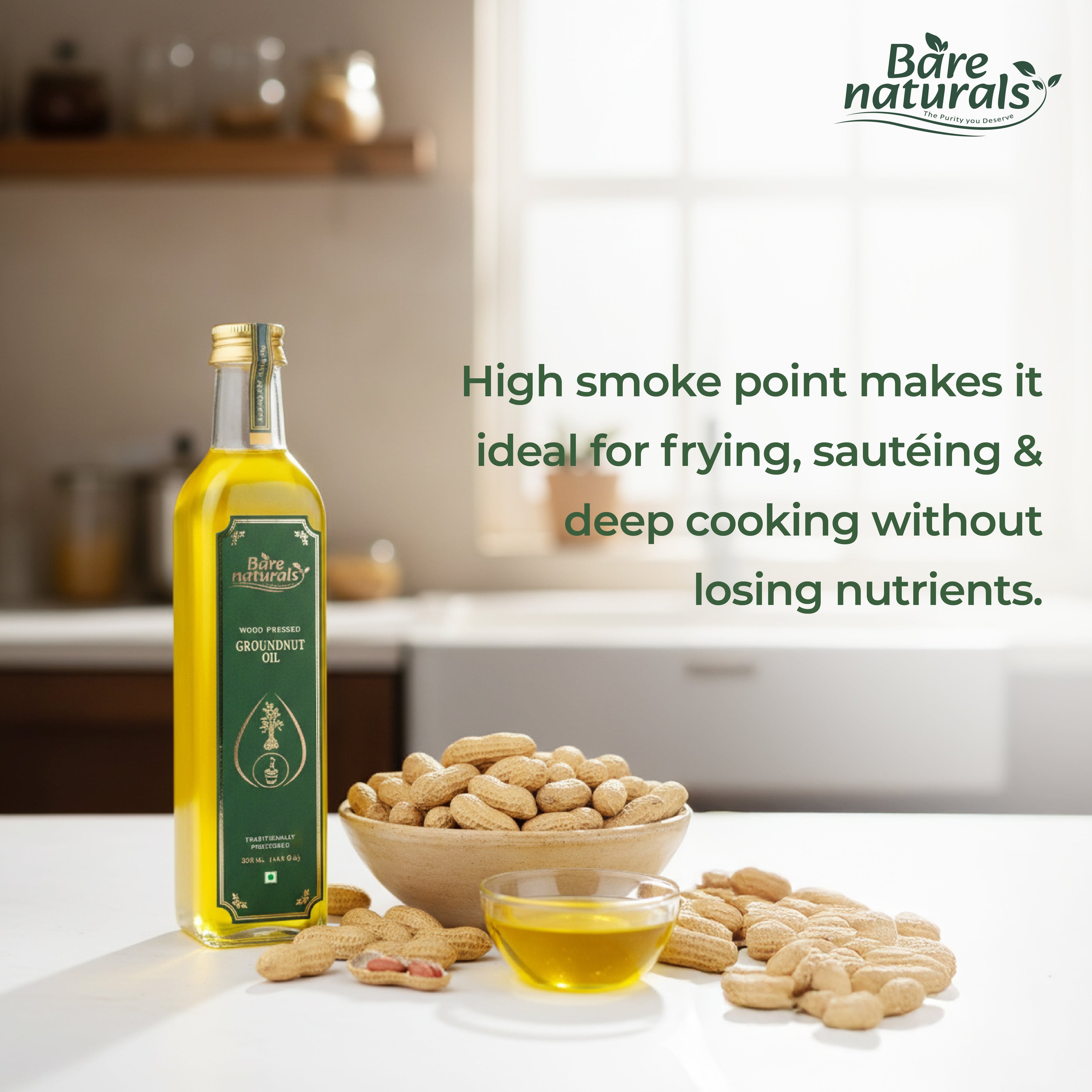 Pure natural groundnut oil extracted from peanuts