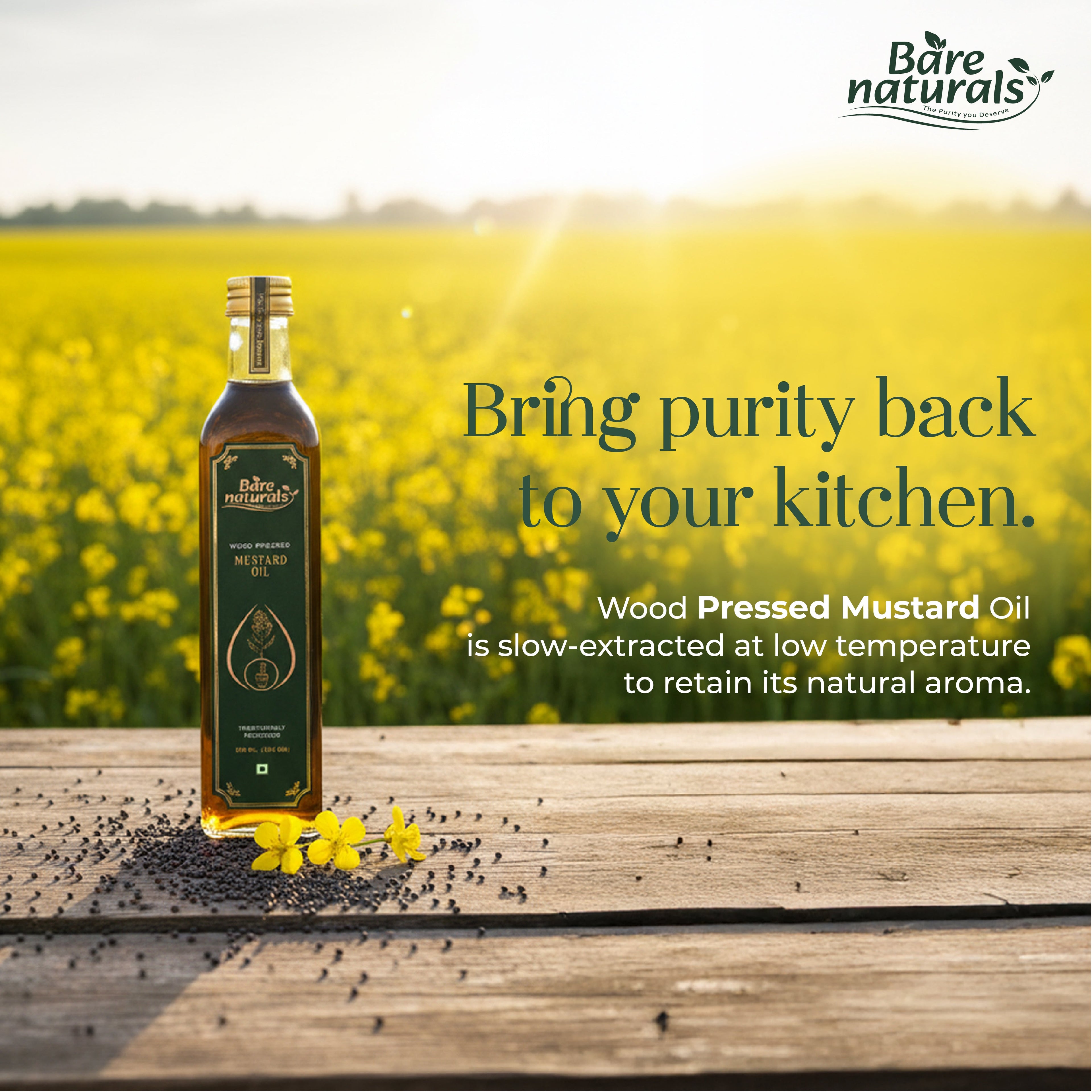 Kachi ghani oil benefits – pure wood pressed cold pressed oil by Bare Naturals India