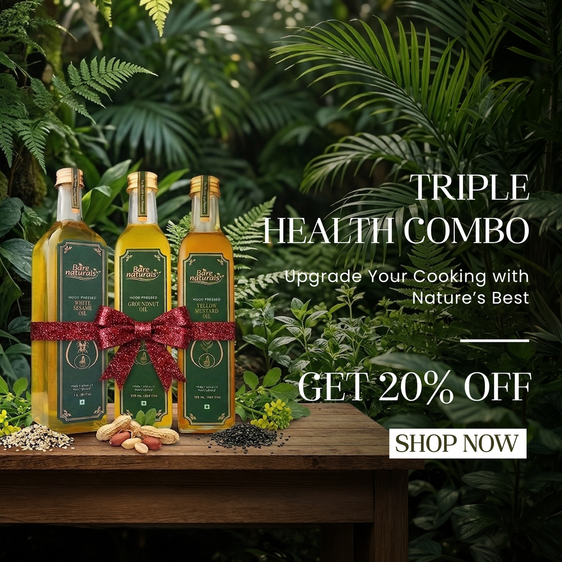 Wood pressed oils in Delhi – pure kachi ghani cooking oils delivered by Bare Naturals India
