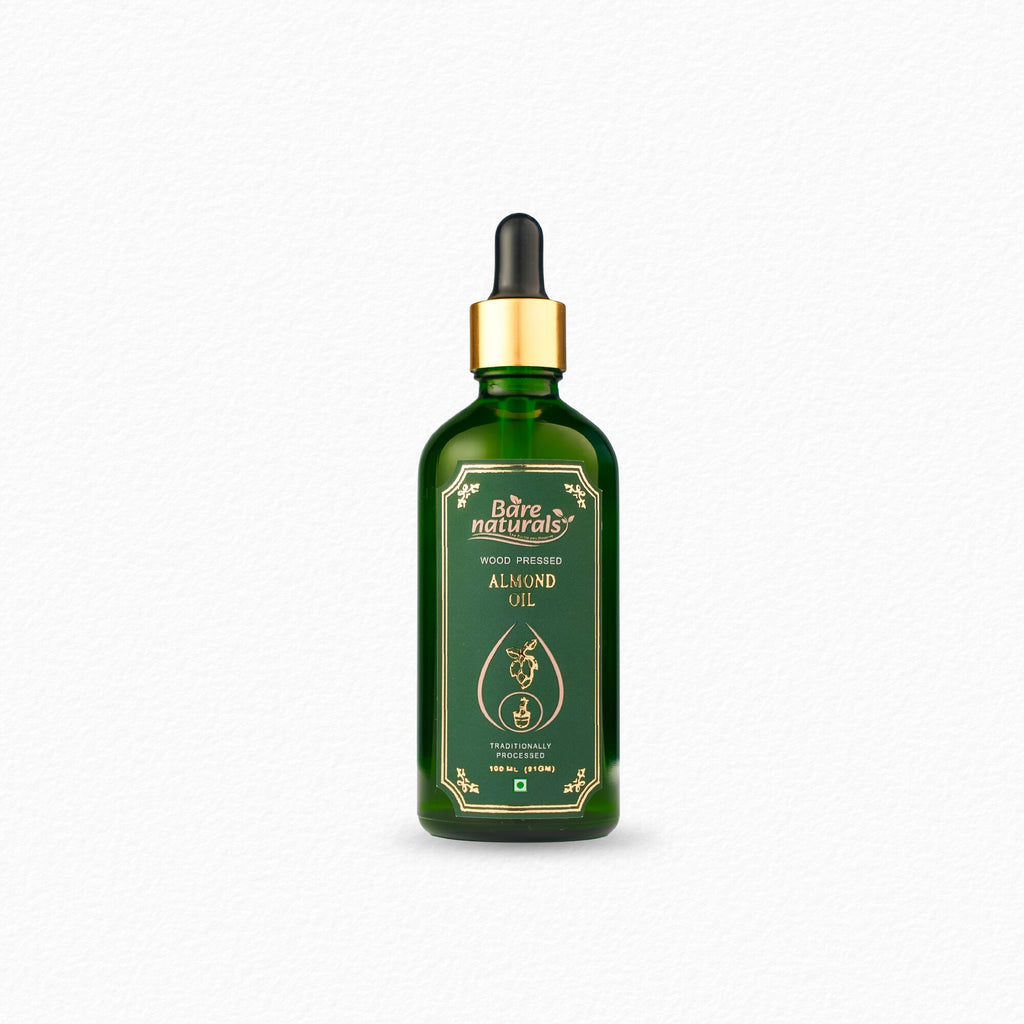 wood pressed almond oil front