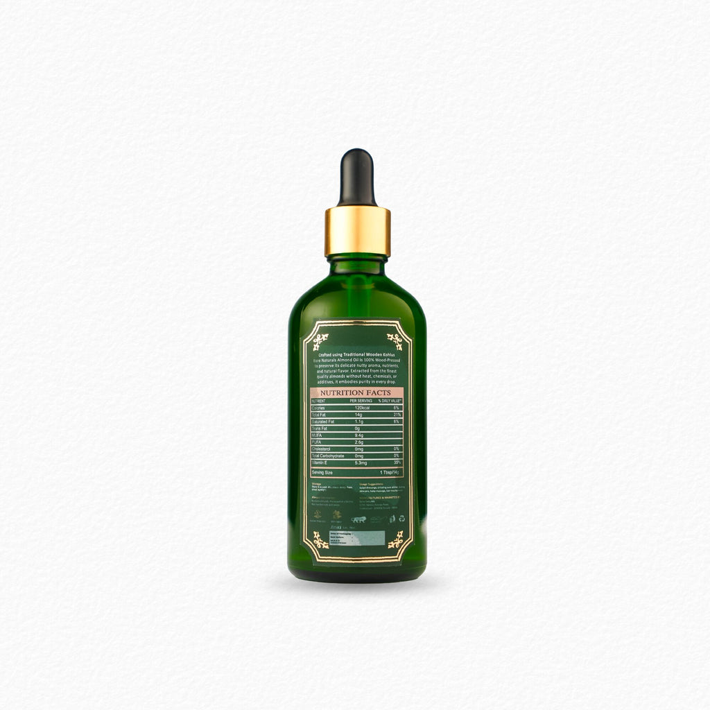 wood pressed almond oil pack shot