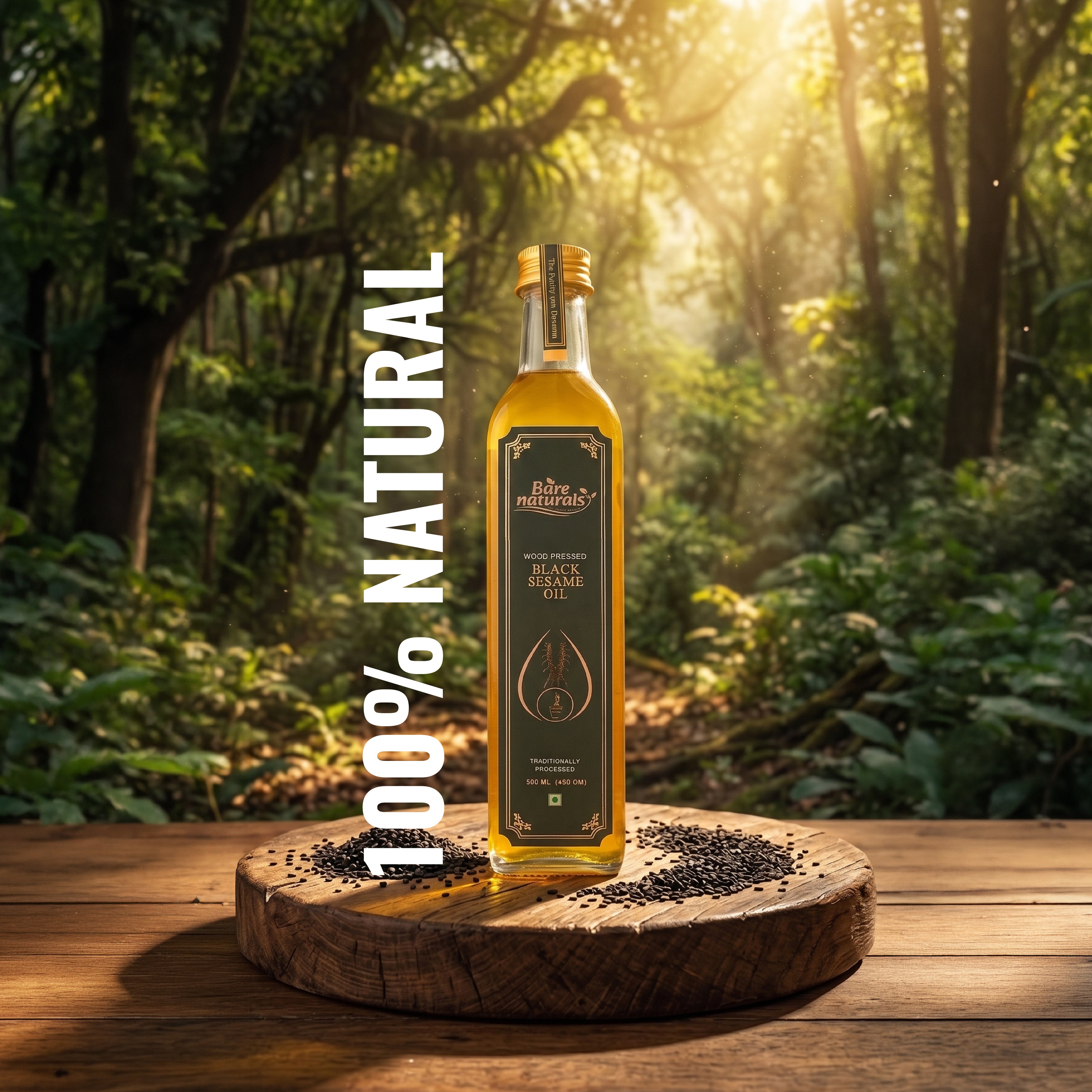 Buy Wood Pressed Black Sesame Oil | Til Oil | Bare Naturals