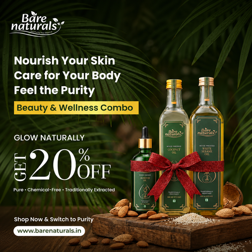 Beauty & Wellness Oil Combo | Wood Pressed Oils | Bare Naturals