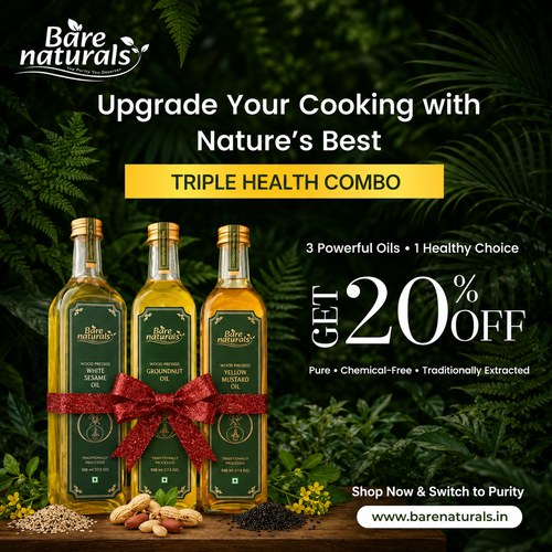 Triple Health Oil Combo | Wood Pressed Oils | Bare Naturals