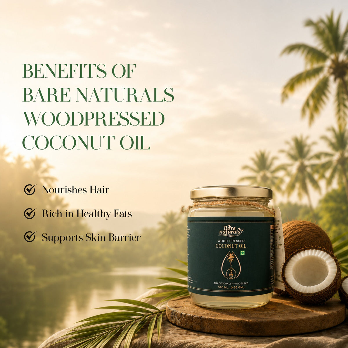 benefits of wood pressed coconut oil 500 ml