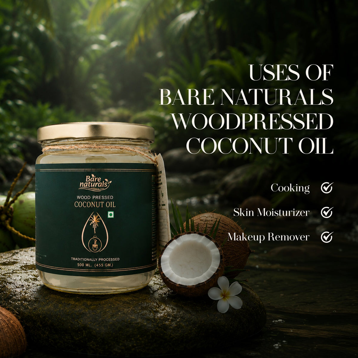 uses of wood pressed coconut oil 500 ml