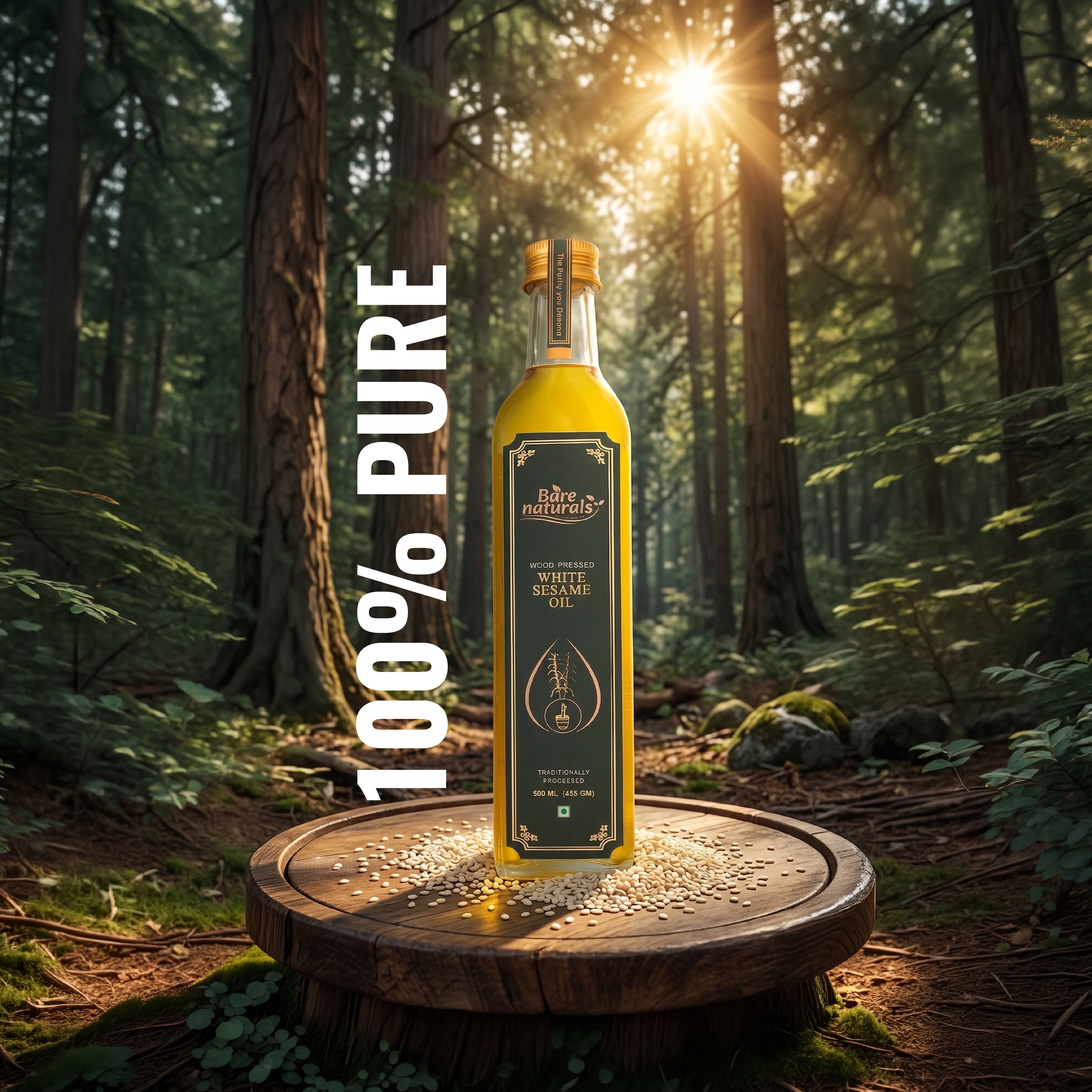 Buy Wood Pressed White Sesame Oil | Til Oil | Bare Naturals