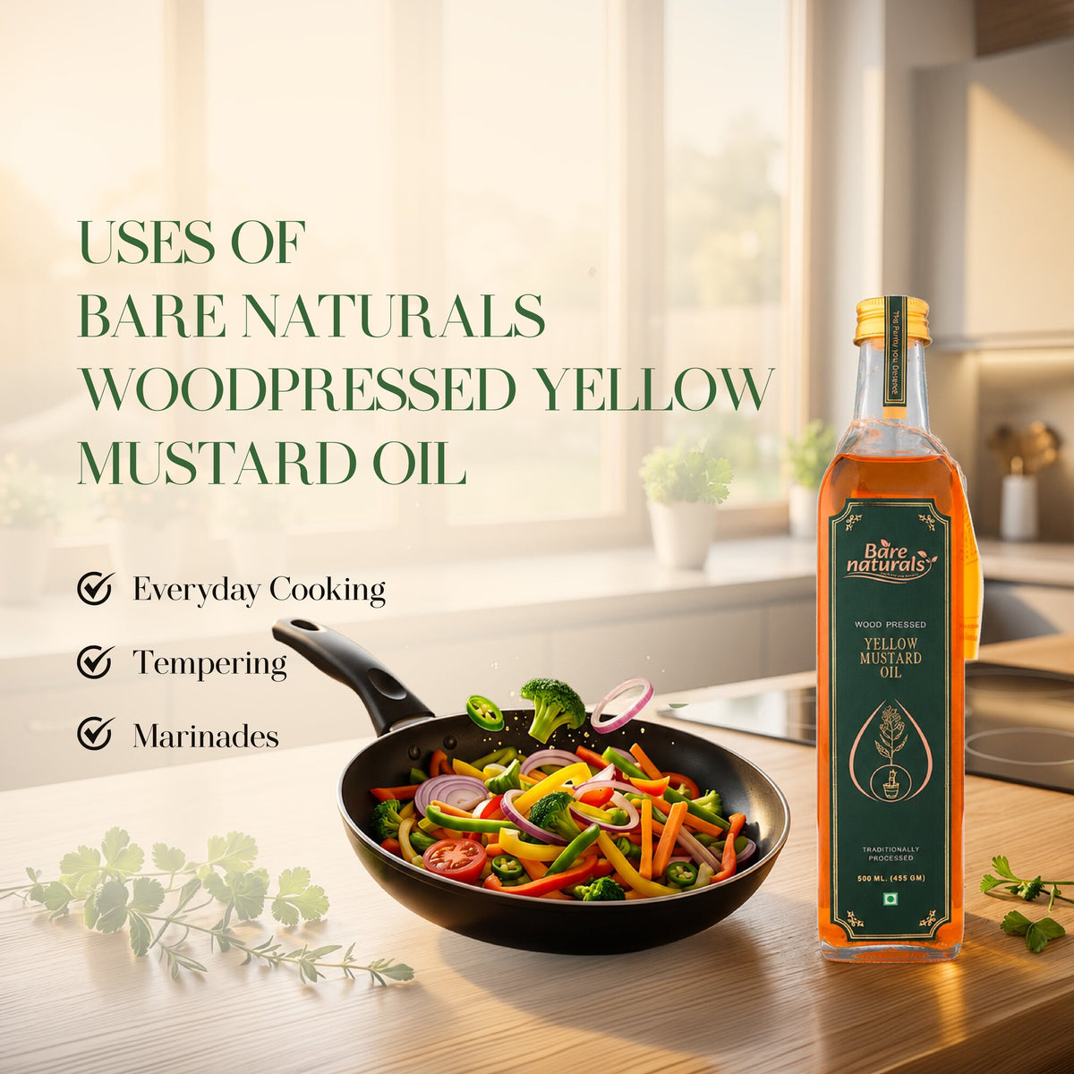 uses of wood pressed yellow mustard oil 500 ml