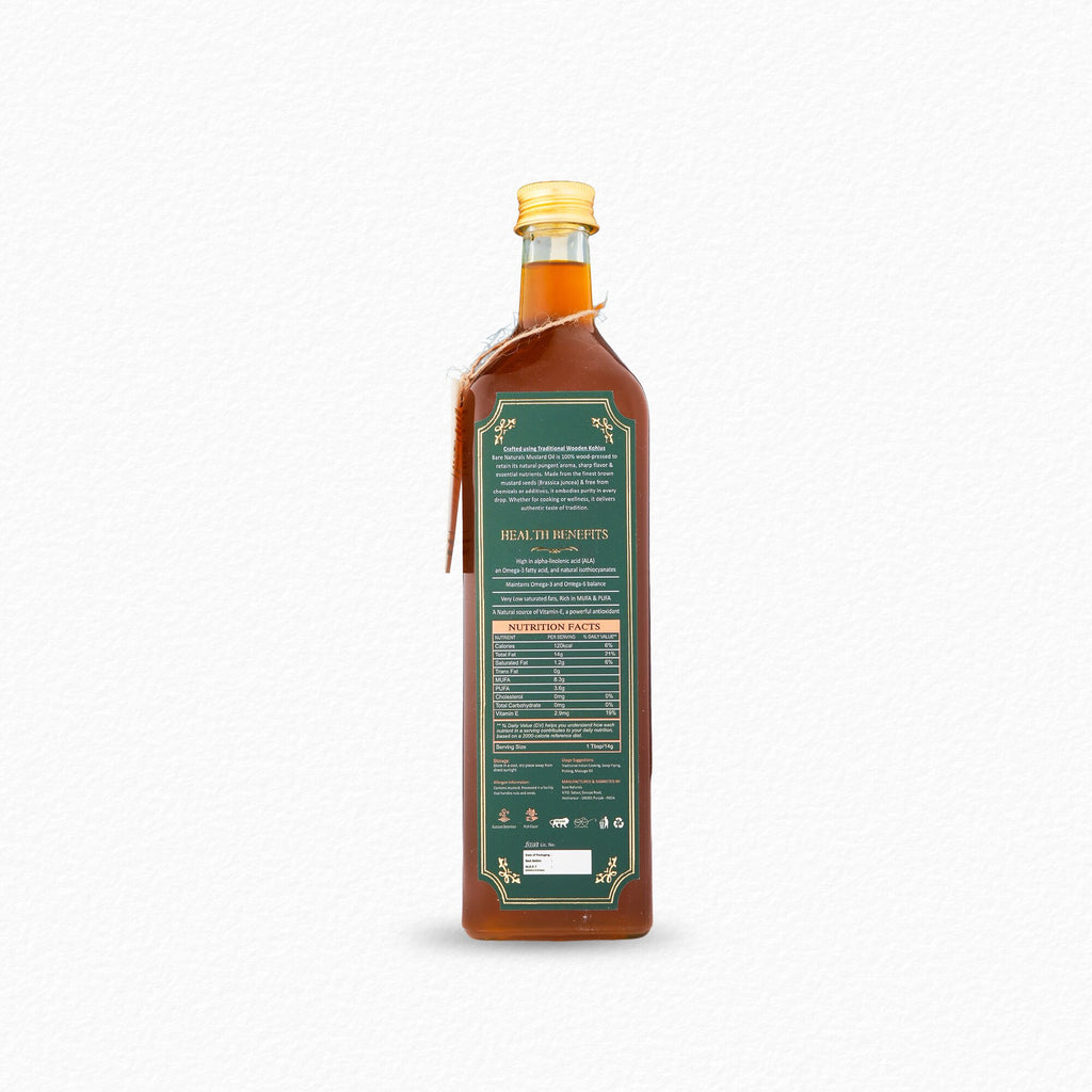 wood pressed black mustard oil 1 Litre pack shot
