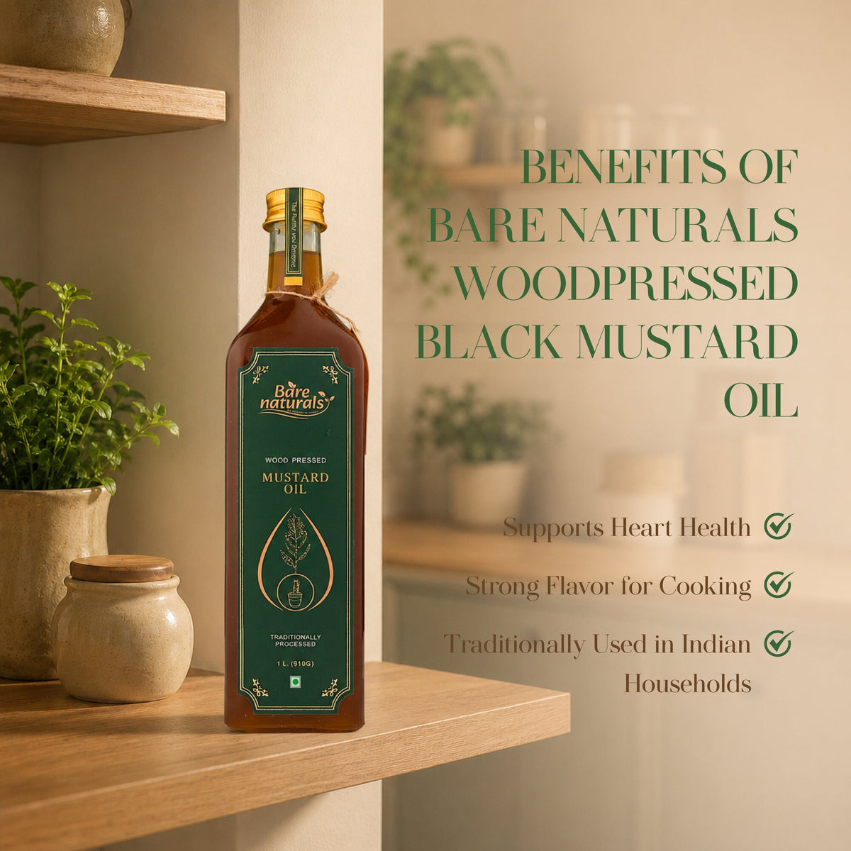 benefits of wood pressed black mustard oil 1 Litre