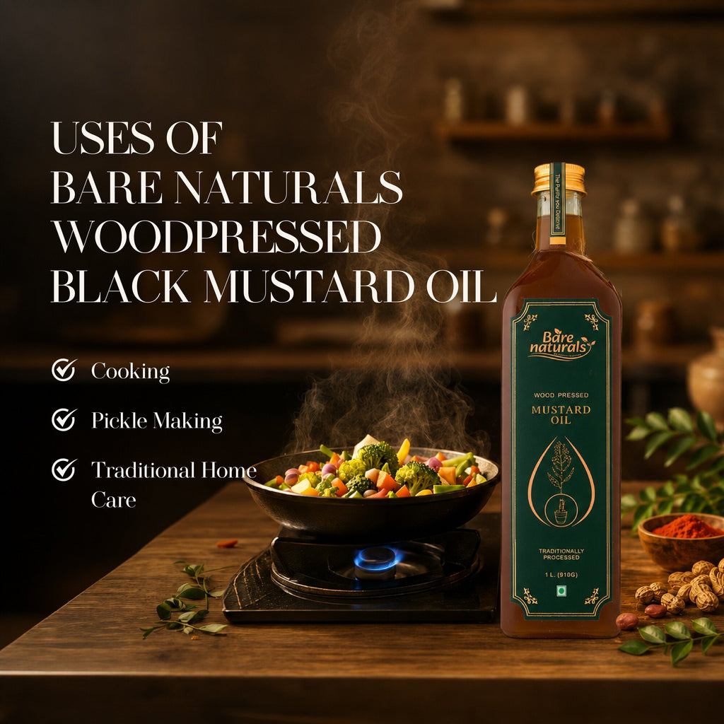 uses of wood pressed black mustard oil 1 Litre