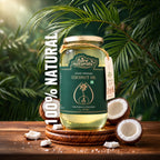 wood pressed coconut oil 1L jar - 100% natural