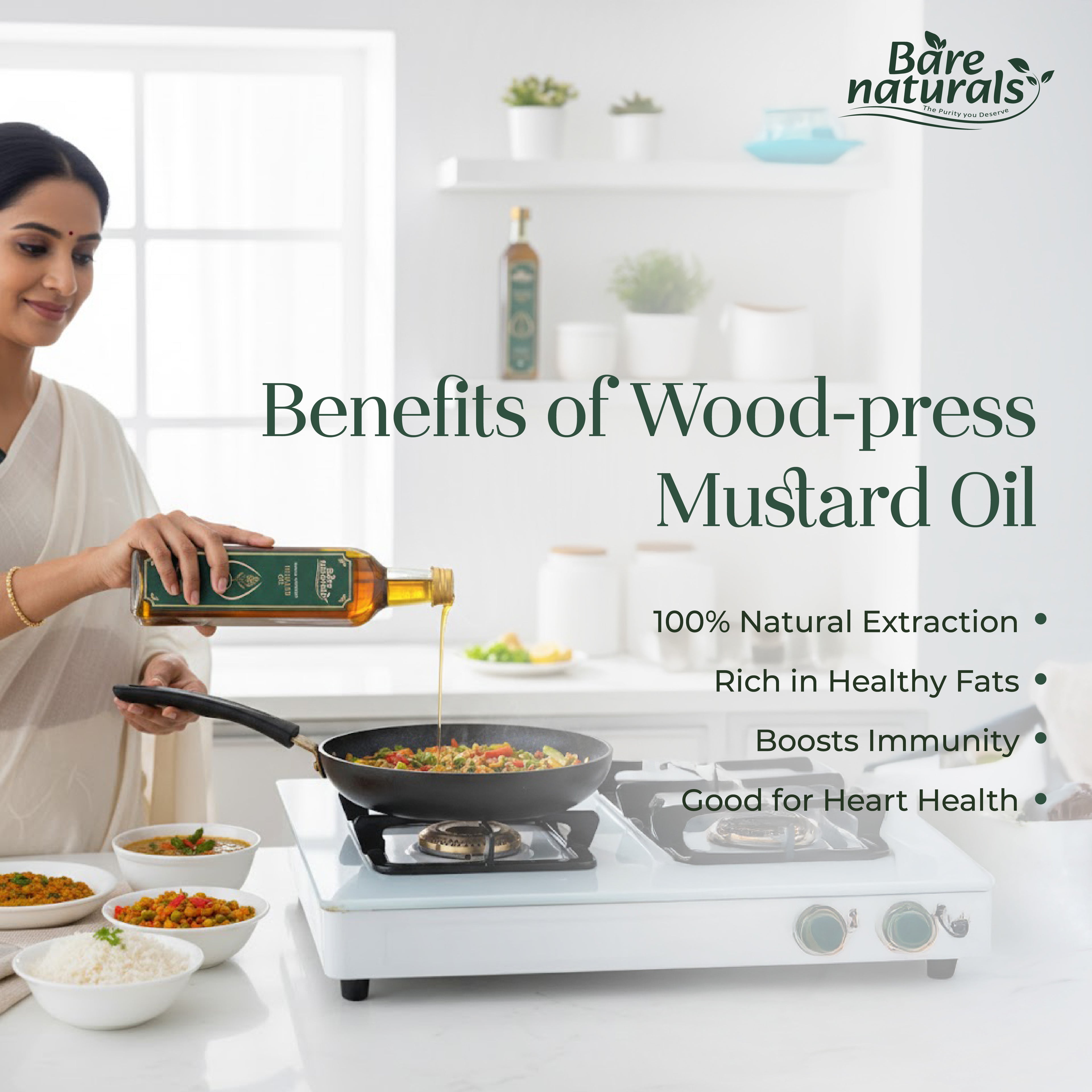 Bare Naturals Wood Pressed Black Mustard Oil
